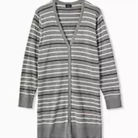 🆕 3X GREY & MULTI PASTEL STRIPE BOYFRIEND CARDIGAN - Picture 2 of 6